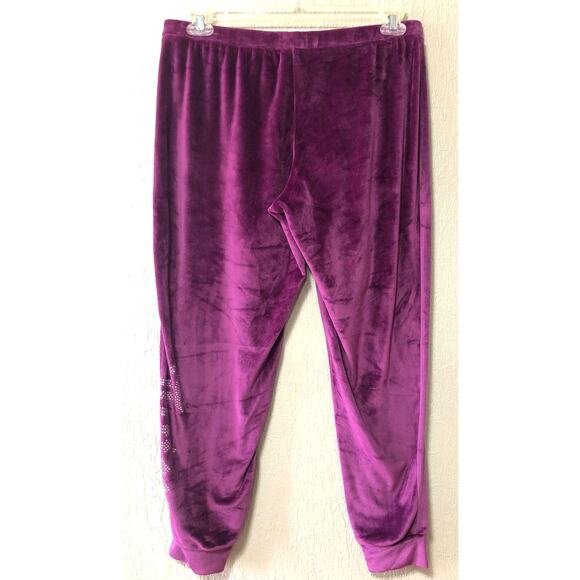 Juicy Couture Women's Jogger Sleepwear Pants Lounge Pink Fuchsia Velvet Large - Picture 2 of 8